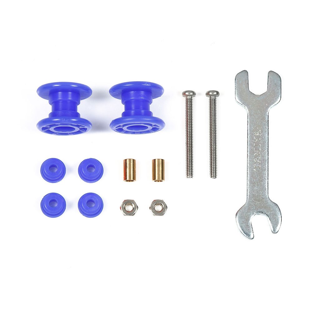 TAMIYA 95664 JR PLASTIC DOUBLE ROLLERS Low Friction Blue 13-13Mm
