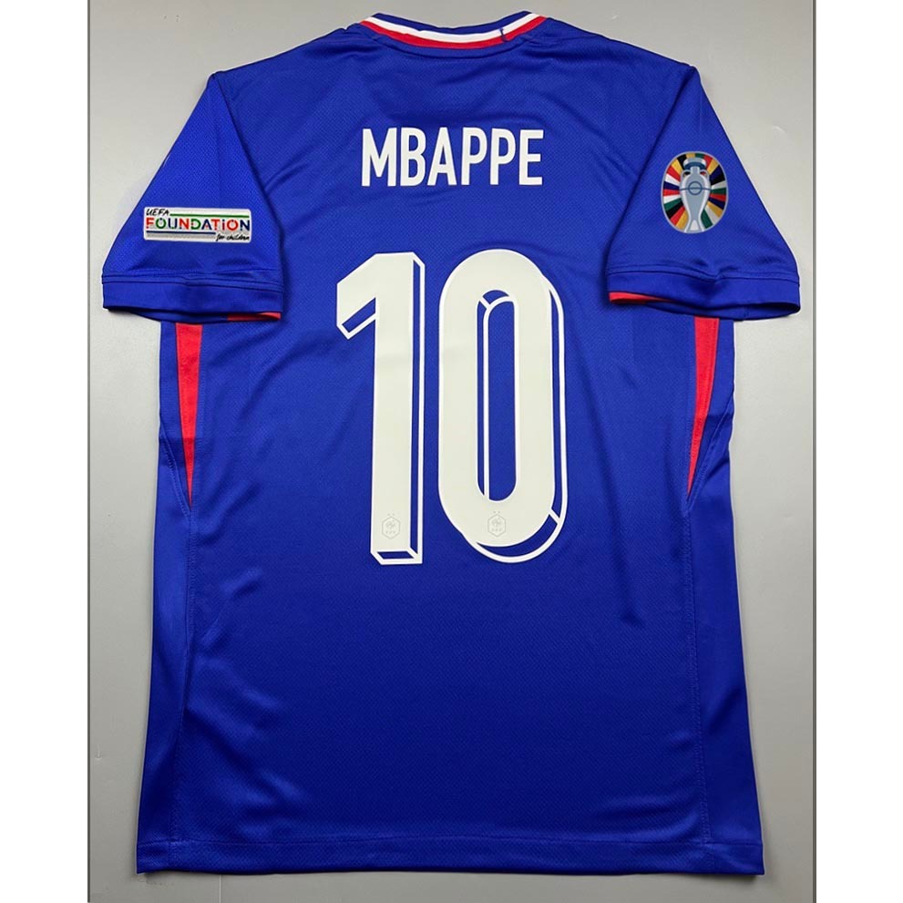 SALE !!! เสื้อบอล AAA ยูโร 2024 ทีมชาติ ฝรั่งเศษ เหย้า 10 MBAPPE อาร์มนูโร France Home Cecat