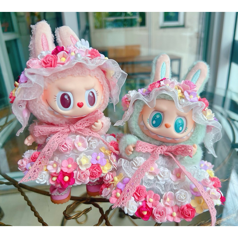 ชุดLabubu ชุดดอกไม้พร้อมคาดผม