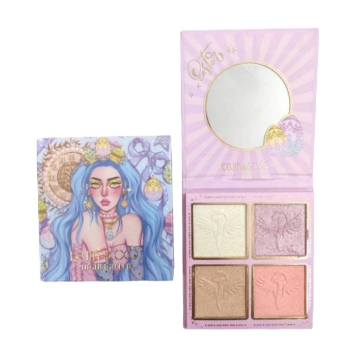 พร้อมส่งนะคะ ไฮไลท์ KEVIN&COCO Highlighter Palette 4 ช่อง สีชัดติดทนนาน (ผมฟ้า)