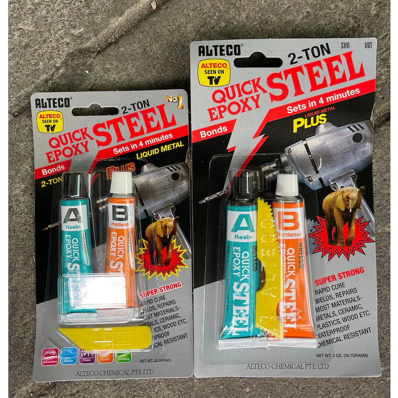 [ของแท้ ‼️] ALTECO กาวปะเหล็กแห้งเร็ว สารพัดประโยชน์ หลอดคู่ 2 ตัน ALTECO สูตรแห้งเร็ว4นาที ใช้งานซ่อมที่ต้องการความเร็ว
