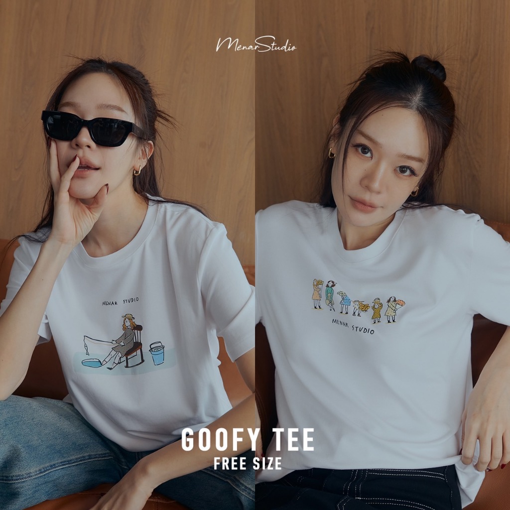 [ Goofy Tee ] เสื้อยืด นื้อผ้าดีมากก ผ้าเด้งและทิ้งตัวสุดด มาพร้อมกับลายสุดคิวท์ น่ารักสดใสมอบมง