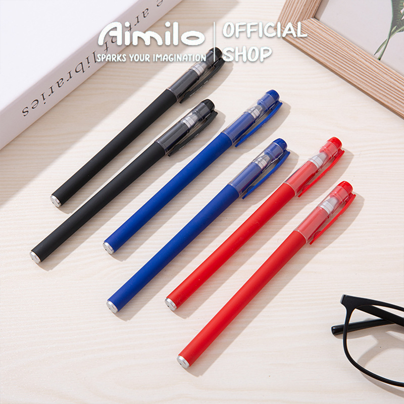 Aimilo shop ปากกาเจล Full Needle Tube ปากกาเจล 3 สี 0.5 มม. 1 ชิ้น/5 ชิ้น ปลายปากกามีความมั่นคง