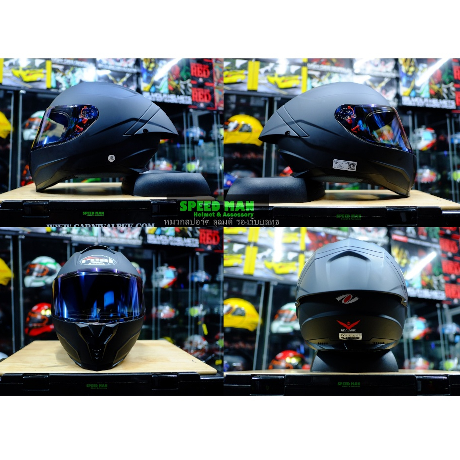 หมวกกันน็อค Real  รุ่น Falcon หมวกกันน็อคสีดำ