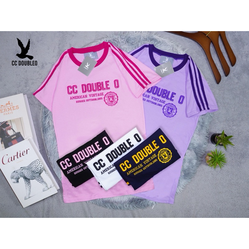 🍃มาใหม่ เสื้อปัก CC แขนแถบ 3 เส้น เก๋ๆๆ
