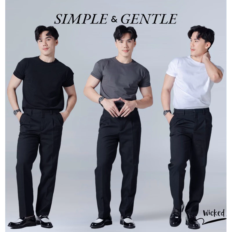 เสื้อยืดรัดกล้าม WICKED 10สี-6SIZE ทรงไหล่กว้าง เนื้อผ้าCotton Soft Touch -Premium