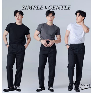 เสื้อยืดรัดกล้าม WICKED 10สี-6SIZE ทรงไหล่กว้าง เนื้อผ้าCotton Soft Touch -Premium