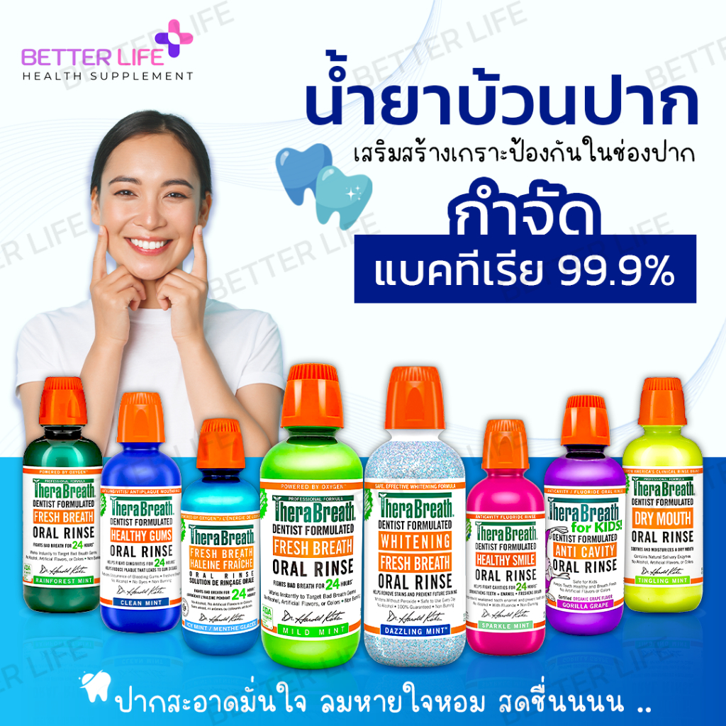 น้ำยาบ้วนปากที่ดีที่สุด TheraBreath (473 ml.)