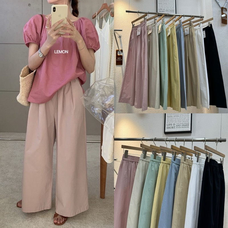 Gang_jeans#2407(K)กางเกงขายาว ผ้าสปัน ทรงแม่บ้านญี่ปุ่น