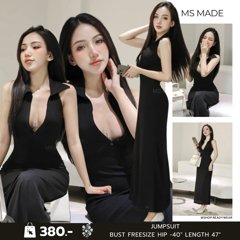 พร้อมส่ง เดรสทรงคอปก ติดกระดุม 1 เม็ดที่เหลือกระดุมหลอกนะ เซ็กซี่ยั่วๆค่ะ ทรงชุดเน้นสัดส่วนหุ่นเพรียวกระชับเว่อ
