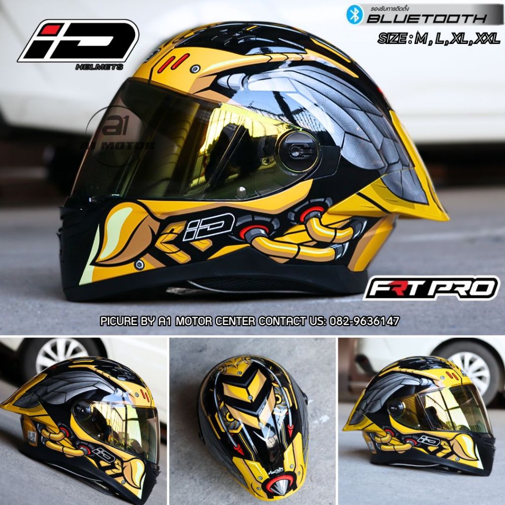 หมวกกันน็อคเต็มใบ ID รุ่น FRT PRO ใหม่ล่าสุด ทรงสปอร์ตสุดเท่! M L XL XXL ชุดนวมถอดซักได้ ผ่านมาตรฐาน มอก. และ ECE 22-06