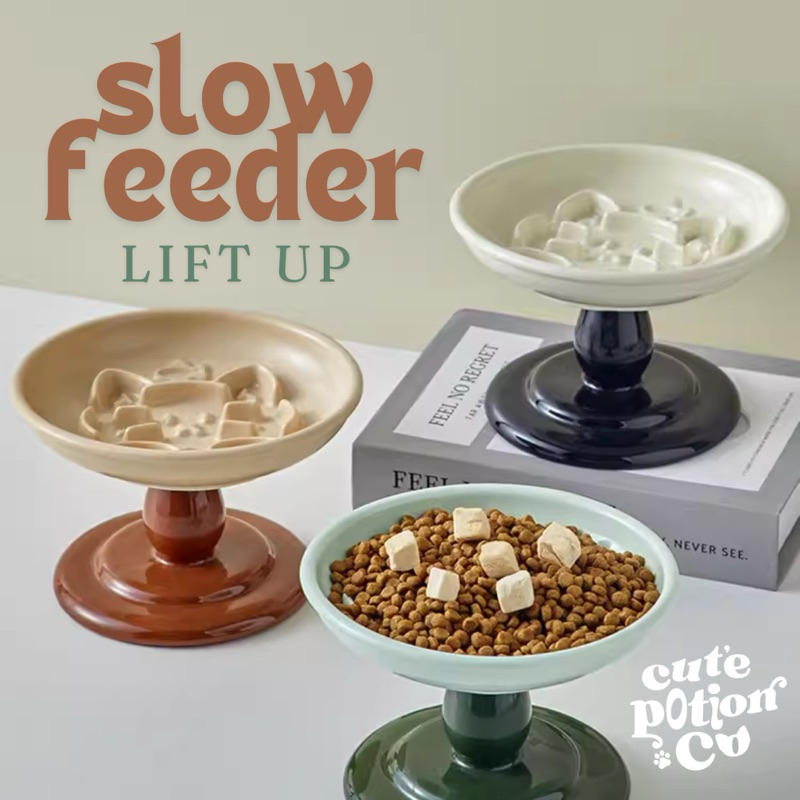 (PRE-ORDER) ชามอาหารสัตว์เลี้ยงยกสูง ชามslow feeder ช่วยชอละการทานเร็ว