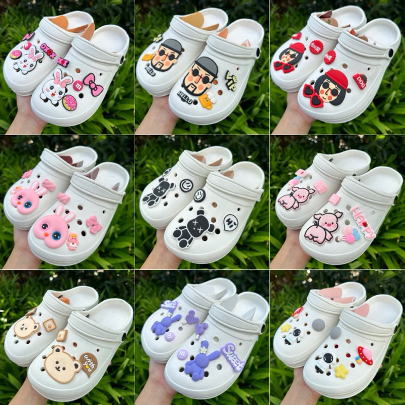 พร้อมส่ง (แนะนำลดลง 1 size) รองเท้าแตะหัวโต แฟชั่น ติดการ์ตูนน่ารักๆ สูง 3 ซม. น้ำหนักเบา ใส่สบาย แบบที่ 31-40
