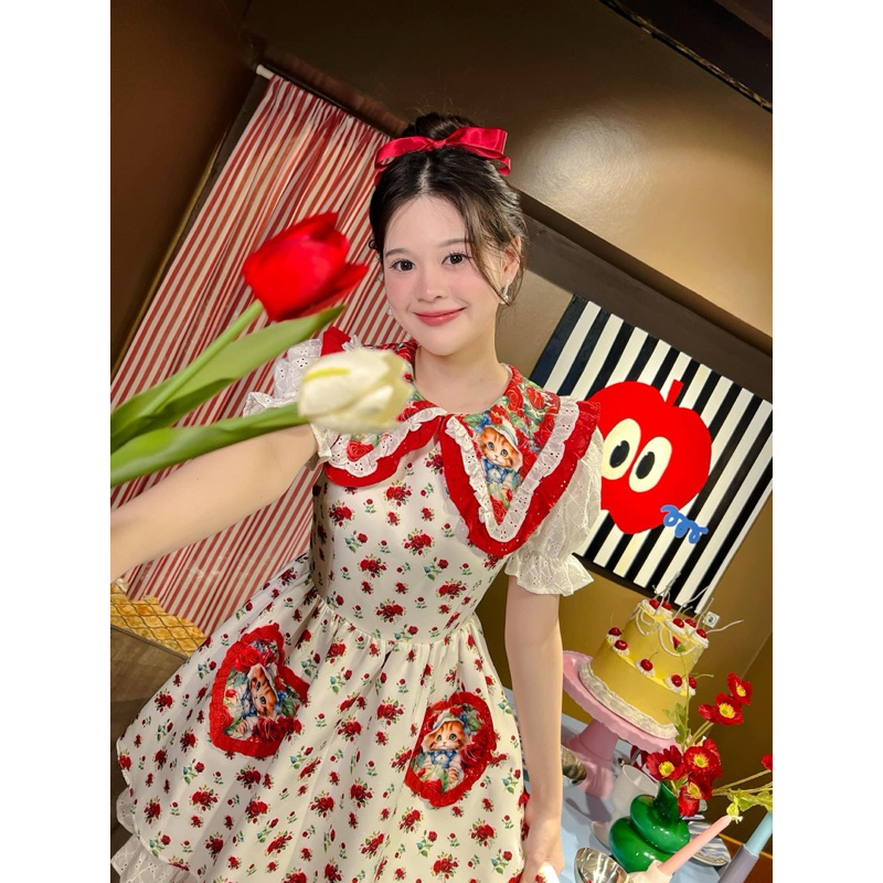 BLT Brand ❤️❤️ L / XL ❤️❤️ มินิเดรสน้องแมวปกแดง