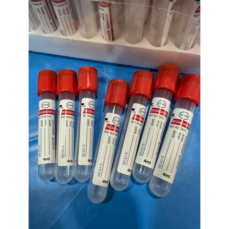 หลอดเก็บตัวอย่างเลือด Clot Activator Nonvac Tube , serum tube ขนาด 4 ml. คละยี่ห้อ สุ่มส่ง