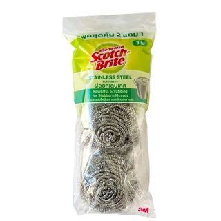 3M Scotch-Brite สก๊อตช์-ไบรต์ ฝอยสเตนเลส ขนาด 14 ก. แพ็ค 6 ชิ้น ขนาด 25 ก. แพ็ค 3 ชิ้น