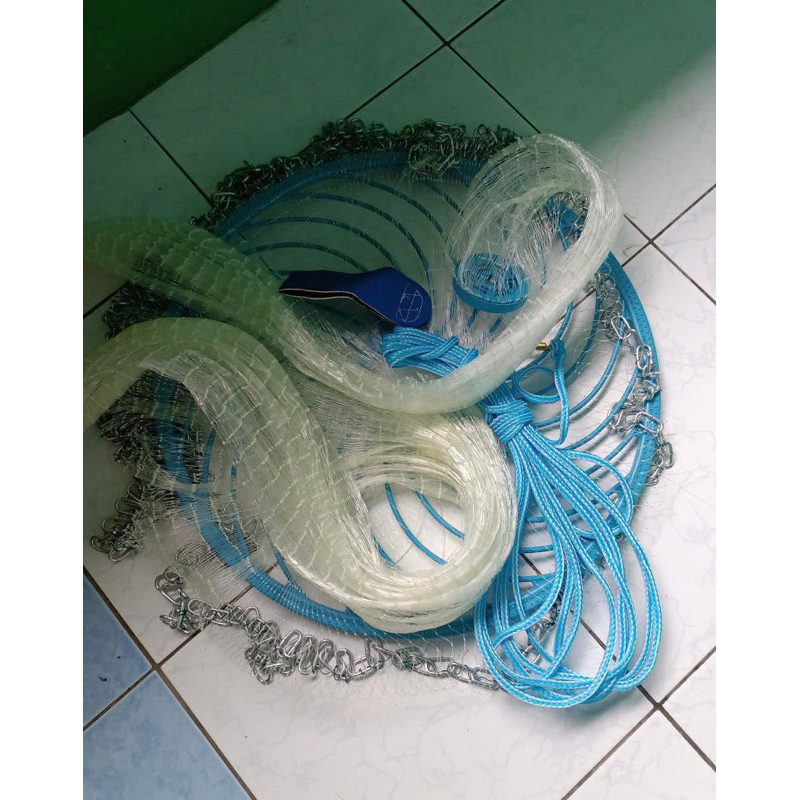 [พร้อมส่งถูกสุด] แหจับปลาแบบโซ่ ขนาดM (4ศอก) แหมีจานใช้งานสะดวก แหอลูมิเนียม แหฝรั่ง แหหว่านงาน แหสำหรับมือใหม่