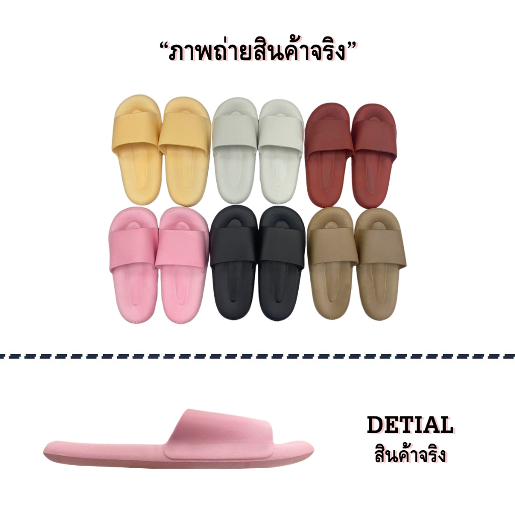 ꕥCatalog shoesꕥ รองเท้าแตะหนานุ่ม รูปทรงโค้งมน 6 สี รองเท้าเกาหลี (26)