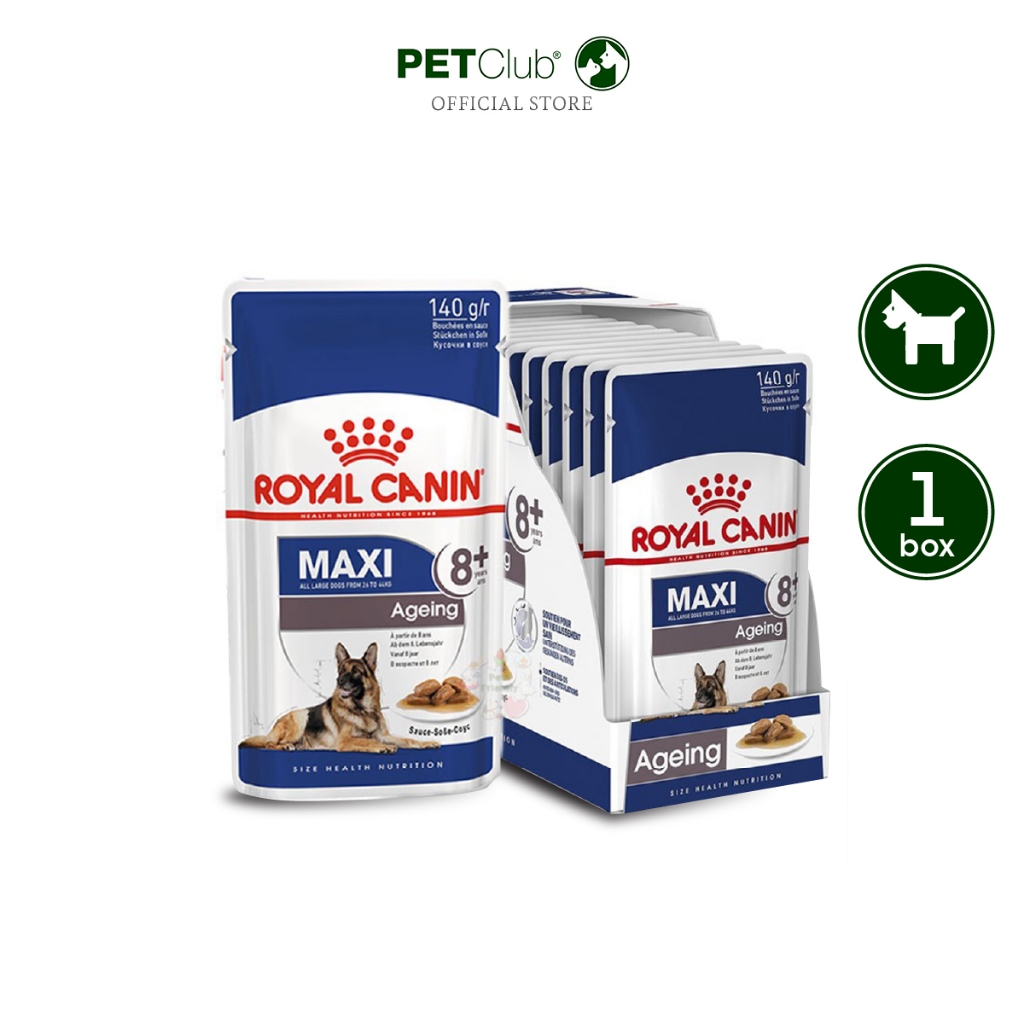 [PETClub] Royal Canin Maxi Ageing 8+ Gravy Pouch [140g. ยกกล่อง 10 ซอง]