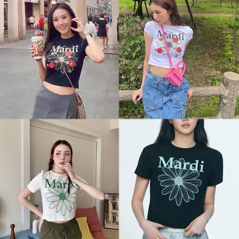 MD16_เสื้อยืด Mardi Crop ((พร้อมส่ง))