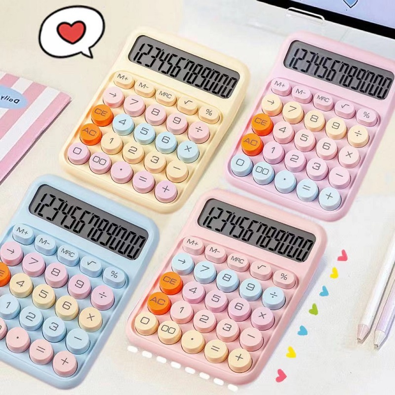 เครื่องคิดเลข ที่ใช้แบตเตอรี่ 12คิด เลข หลัก แป้นพิมพ์กลไกแบบวงกลม หน้าจอขนาดใหญ่ เอียง 15องศา ATTCH