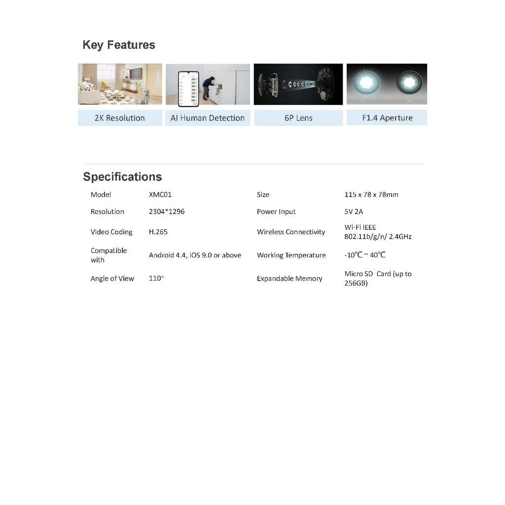 Xiaomi Smart Camera C300 / C400 /C500 Pro/ C200 Home Security Camera กล้องวงจรปิดไร้สาย 2K กล้องวงจรปิด พาโนรามา 360°