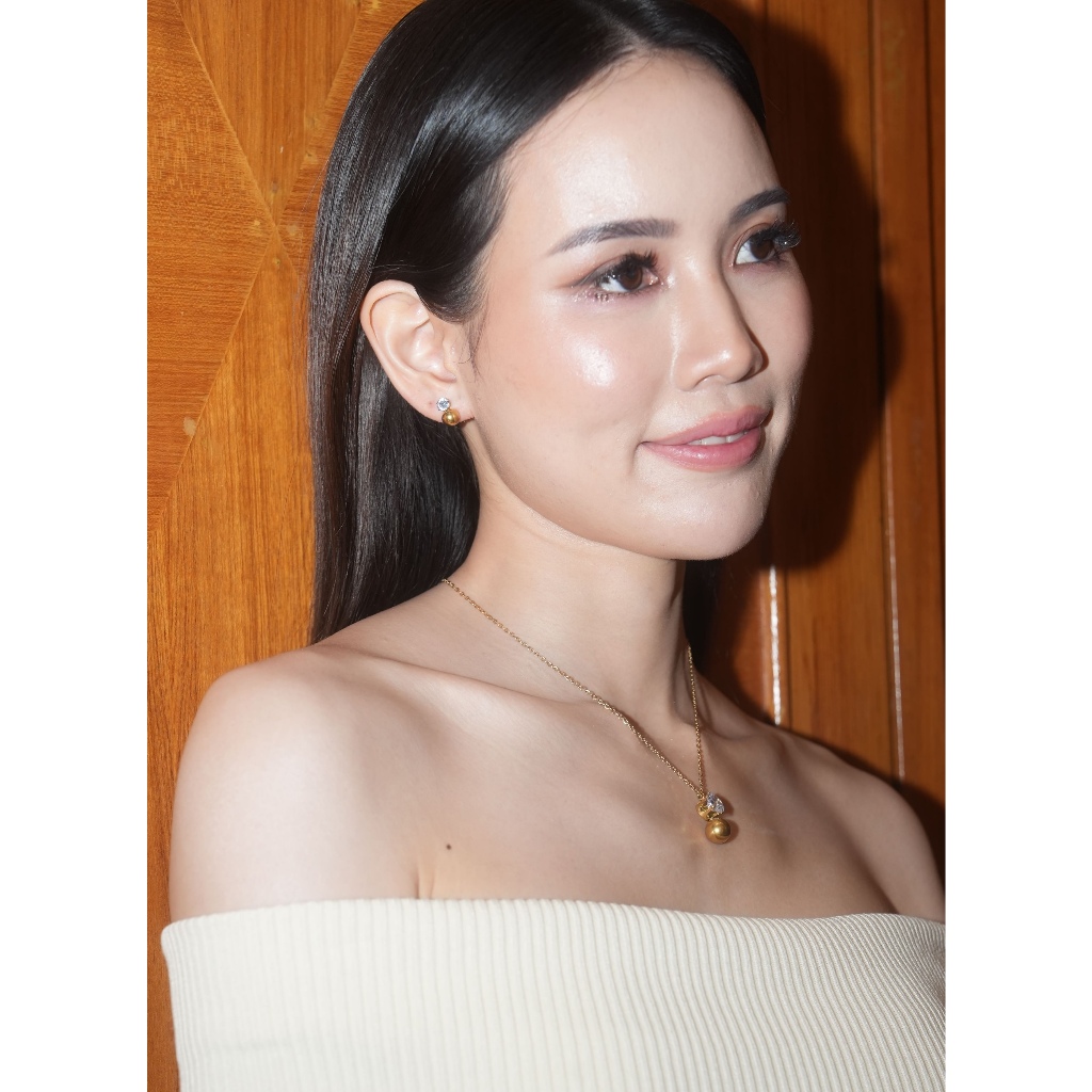 Adornment Club - Fullmoon Set ต่างหู สร้อยคอ l nickel free, waterproof, long-lasting