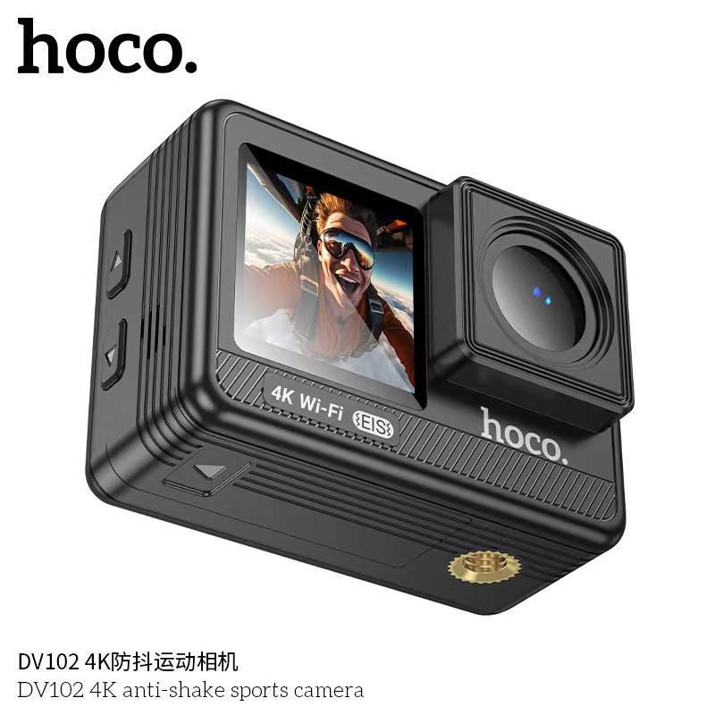 [ประกัน 1 ปี] Hoco DV102 กล้องแอคชั่น หน้าจอคู่ ชัดระดับ 4K 2160P / 60fps EIS มีระบบกันสั่น WiFi