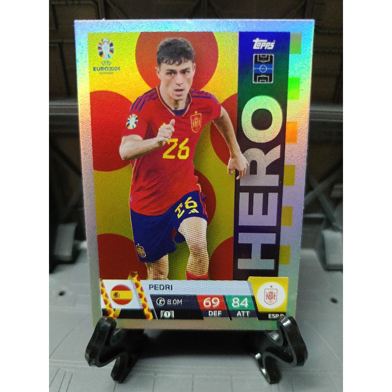 Topps Match Attax Euro 2024 Spain Hero Pedri ESP 9 Foil Barcelona