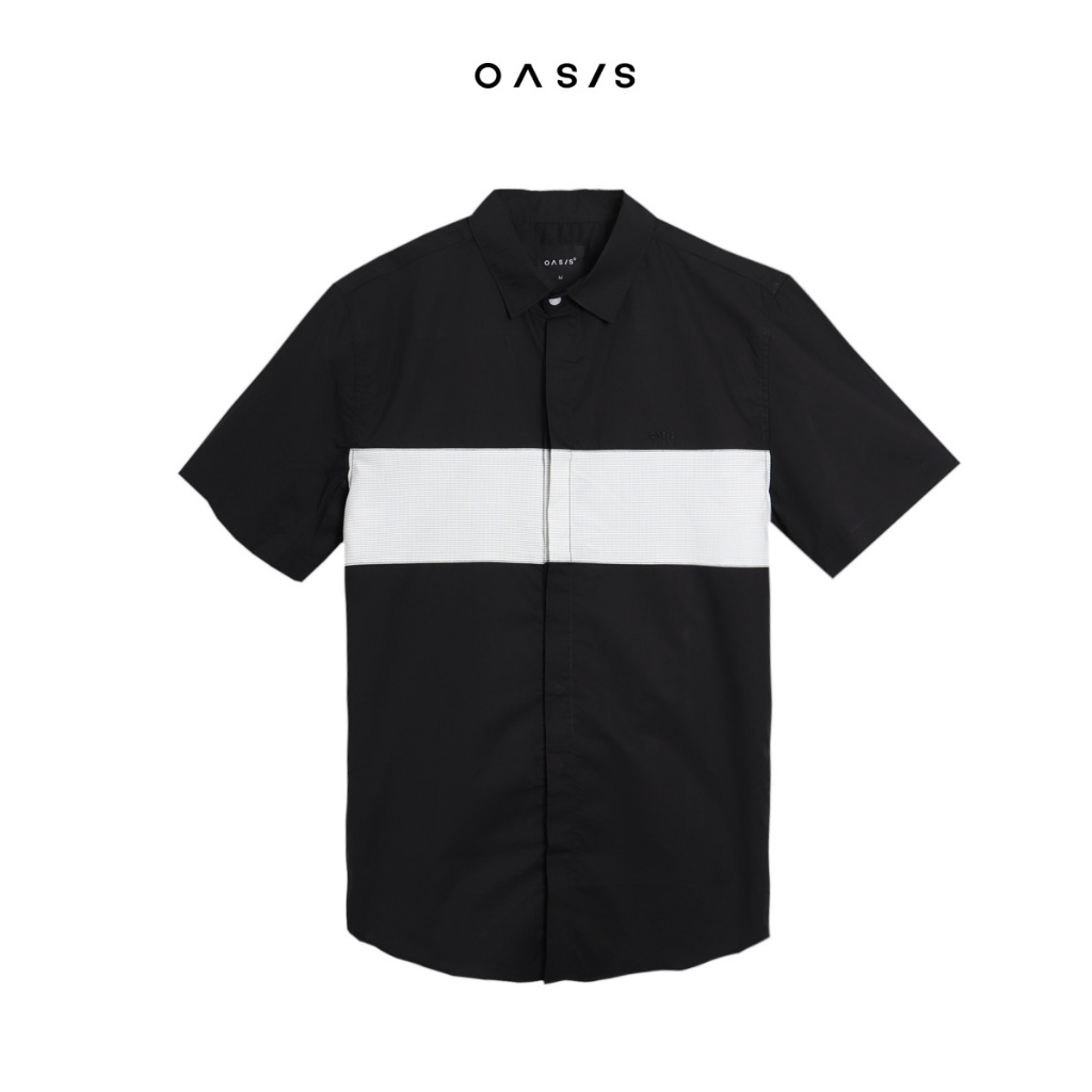 OASIS เสื้อเชิ้ตผู้ชายแขนสั้น ใส่ทำงาน สีพื้น ผ้า cotton100% รุ่น MWSB-4500