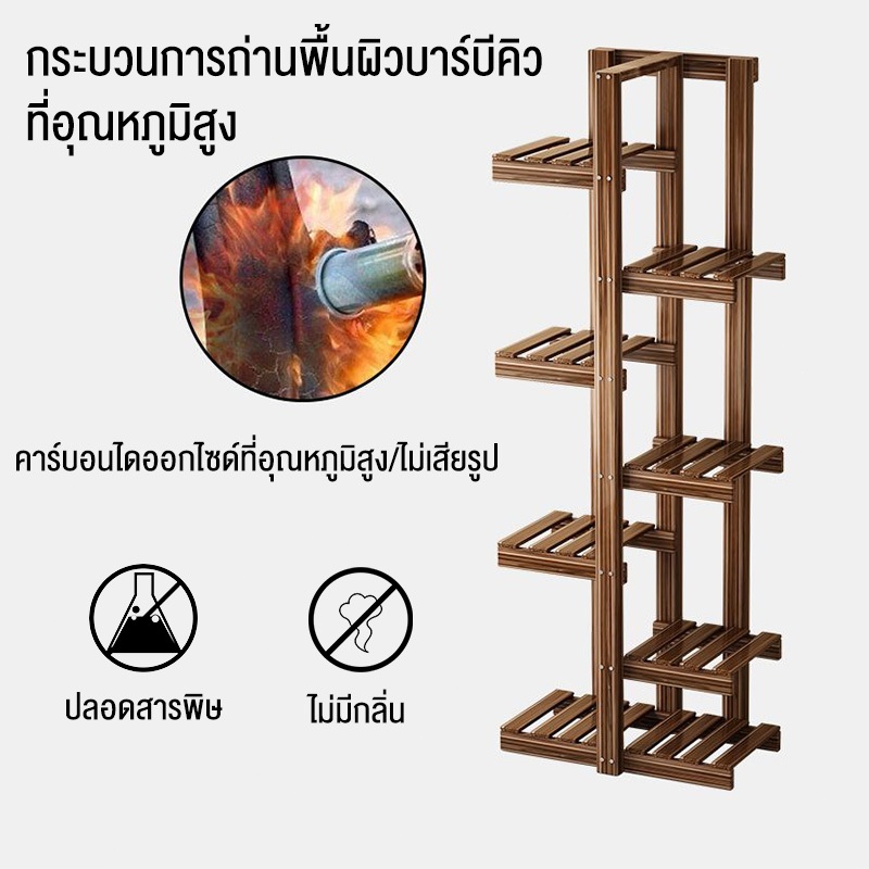 ที่วางกระถางต้นไม้ กันน้ำชั้นวางขอ ไม้สักแท้ ชั้นวางกระถางดอกไม้ หลายชั้น ในร่ม ชั้นวางของอเนกประสงค์