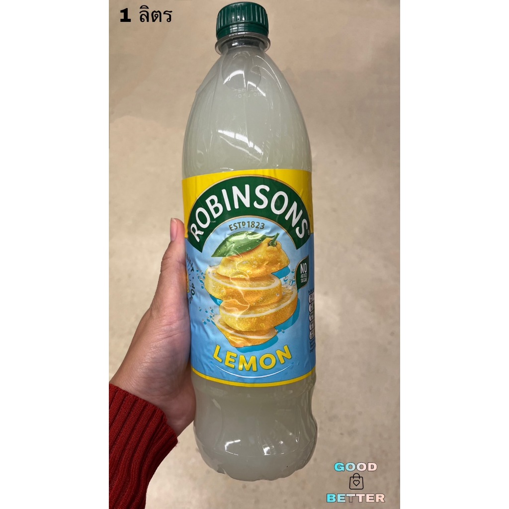 Robinsons Real Fruit Lemon 1Liter.  โรบินสัน น้ำรสเลมอนเข้มข้น 1 ลิตร  น้ำรสเลมอนข้มข้น ได้รสชาติน้ำ