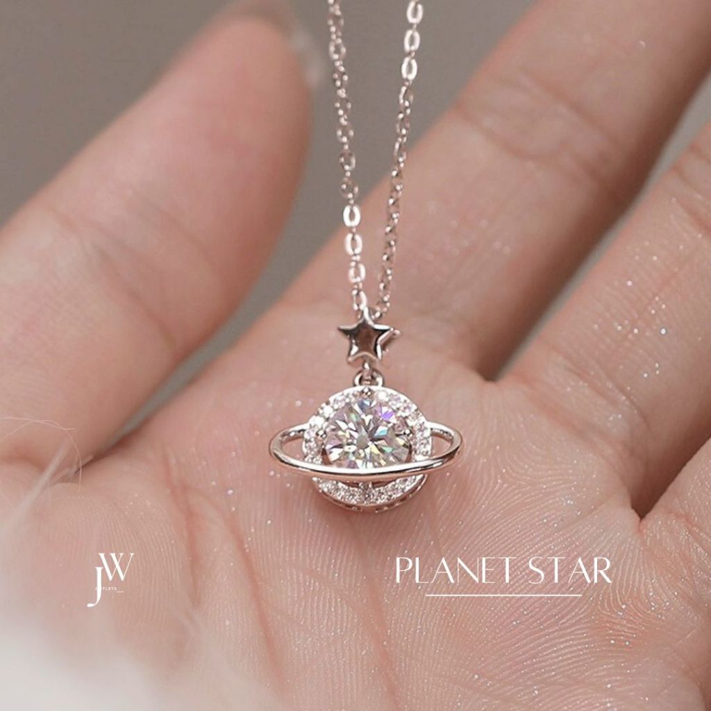 OUTLETS ล้างสต็อกจากโรงงานตรง สร้อยคอ Planet Star สร้อยเพชร สร้อยคอเงิน สไตล์ใหม่ Valentine ของขวัญ