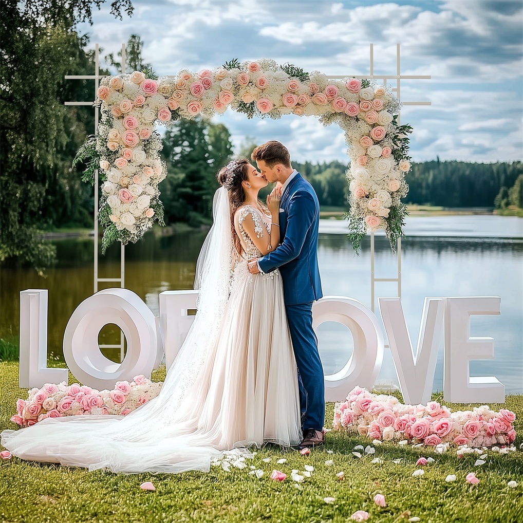 SUSIRE ซุ้มงานแต่ง โครงแต่งงาน ซุ้มไม้เลื้อย ซุ้มกุหลาบเลื้อย  เหล็กวงรี โครงไม้เลื้อย Wedding Arch - รูปที่ 5