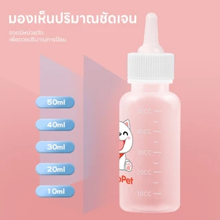 yoyopet : ขวดนมแมว จุกนมซิลิโคน ขวดนมสำหรับสัตว์เลี้ยง ขวดนมสำหรับป้อนลูกสุนัข ลูกแมว ขนาด 50ml.