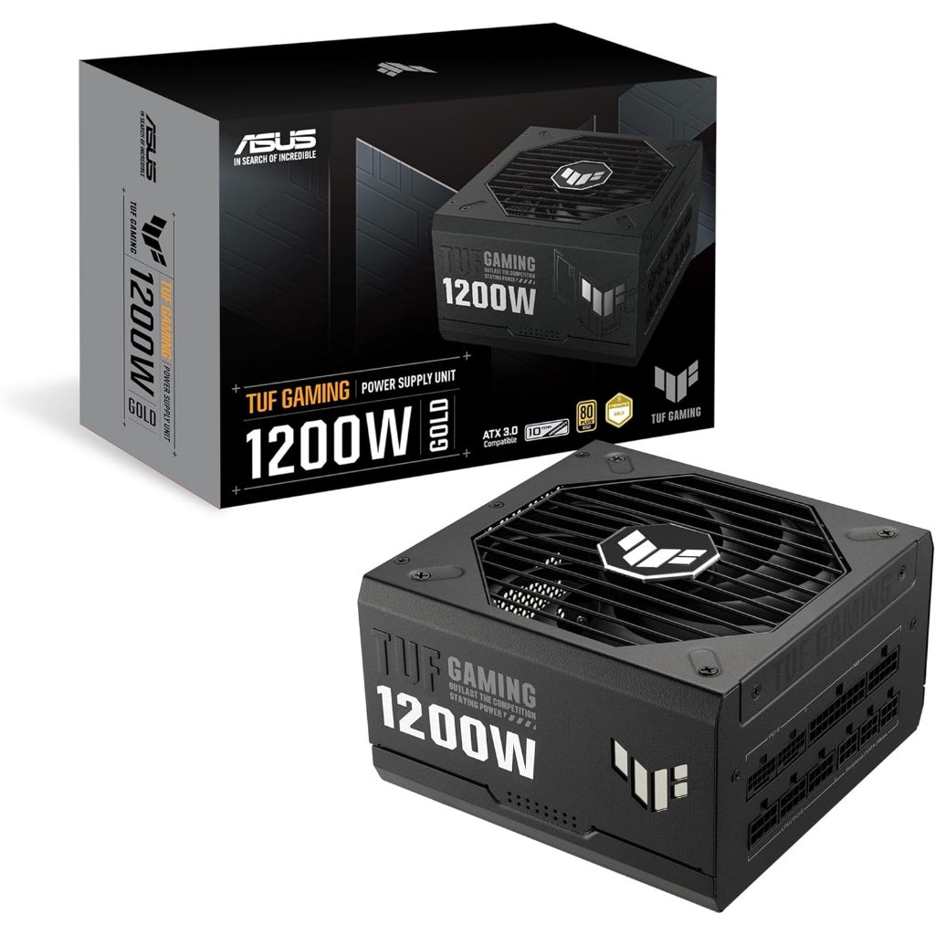 ASUS TUF Gaming 1200G - แหล่งจ่ายไฟ 1200W 80 PLUS Gold สำหรับ ATX 3.0 และ PCIe 5.0 สีดำ