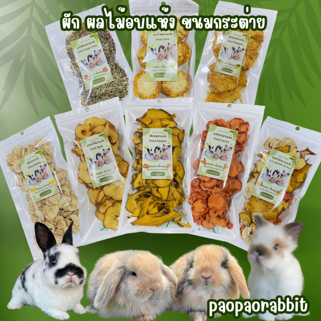 ผักผลไม้อบแห้ง สำหรับสัตว์ฟันแทะ 50 กรัม