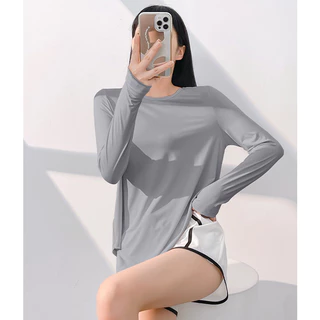 ใหม่✨YOGA-151 เสื้อคลุมบรา เสื้อออกกำลังกายแขนยาว ทรงหลวม ผูกข้างได้
