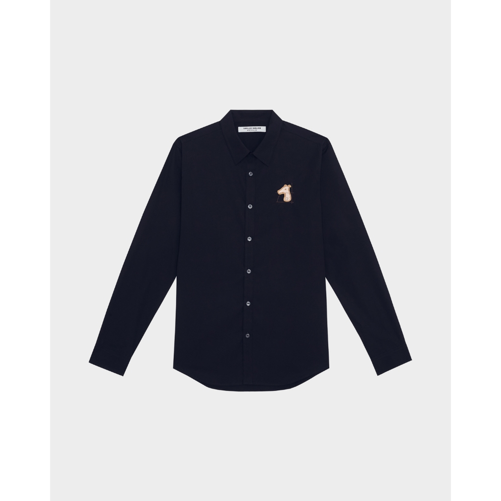 POPLIN REGULAR SHIRT WITH LOGO EMBROIDERED