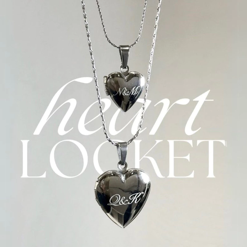 📍ผลิต 5-7 วัน📍heart locket - สร้อยคอ ล็อกเก็ตใส่ภาพ สลักข้อความ จี้ล็อกเก็ต สร้อยล็อกเก็ต ล็อกเก็ต