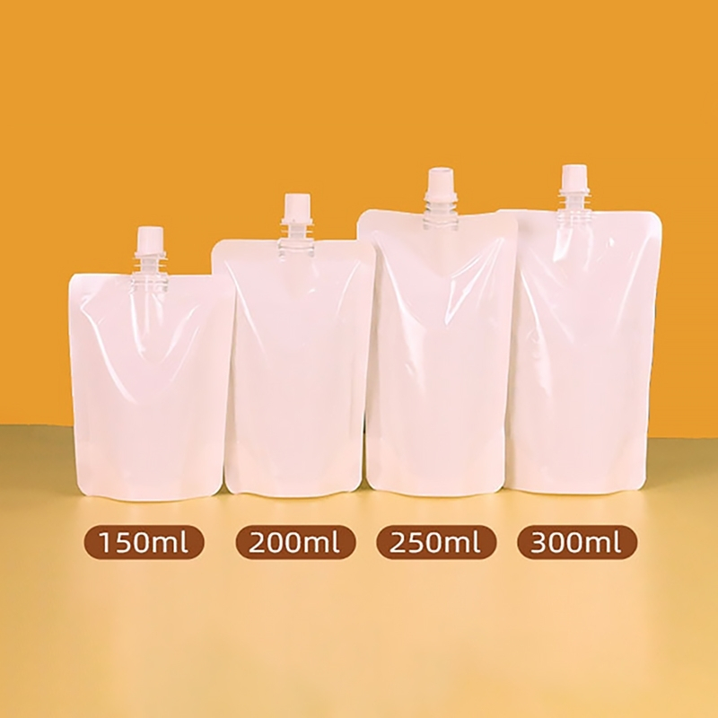 (แพ็ค 50 ใบ) ถุงติดจุกฝาเกลียว ก้นตั้ง สีขาว จุกตรง #P319W สำหรับบรรจุของเหลว น้ำ ชา กาแฟ ซอส ถุงบรรจุภัณฑ์ ราคา ถูกที่สุด ดีลบีเคเค แกลเลอรีภาพที่ 3