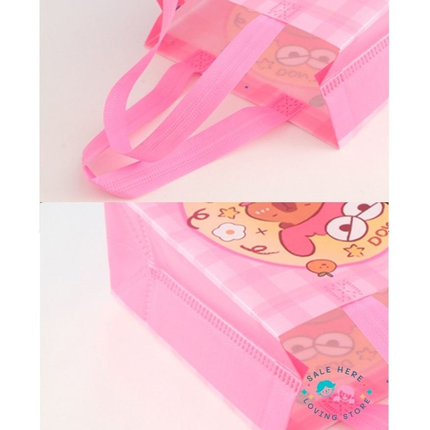 พร้อมส่ง กระเป๋าถือ คาปิบาร่า ถุงหิ้วช้อปปิ้ง ถุงผ้าไม่ทอ T203 ผ้าสปันบอนด์ กันน้ำ พกพาสะดวก ขายเป็นใบ ลายการ์ตูนน่ารักๆ