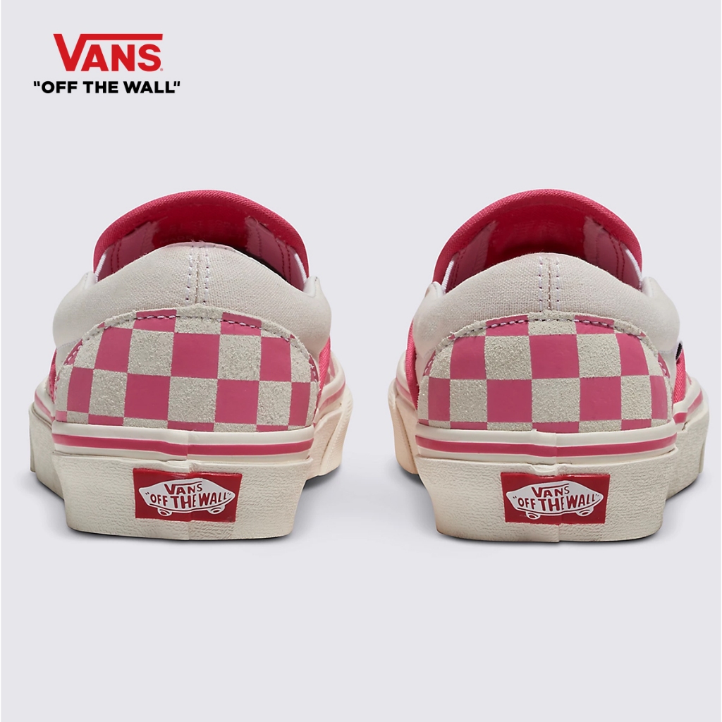 VANS CLASSIC SLIP-ON - CHECKERBOARD PINK/TRUE WHITE รองเท้าผ้าใบ หญิง ชาย