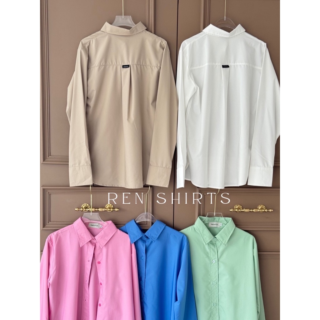THESUNCO-Ren Shirts ”เร็น“ เสื้อเชิ้ตสีพื้น ”ผ้ารีดง่าย ยับยาก“ ไม่ร้อน ไม่คัน