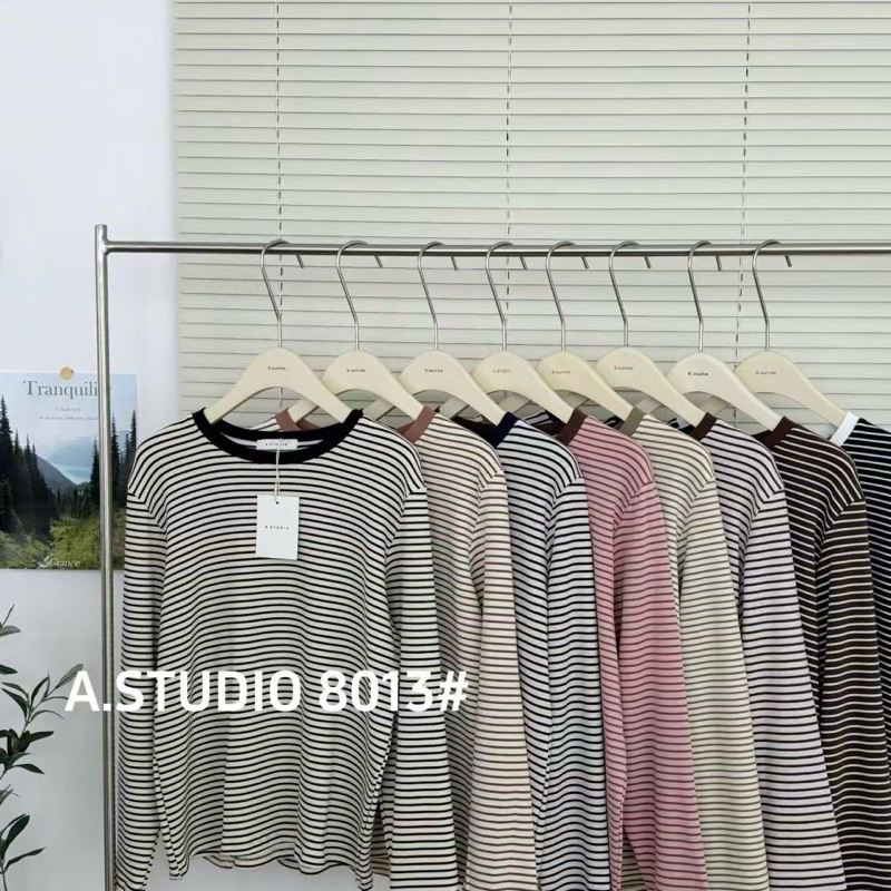 Heartmade - Yumi Striped Tee (สินค้าพร้อมส่ง) เสื้อแขนยาว ผ้าคอตตอน ลายทาง ผ้านุ่ม ใส่สบายมาก