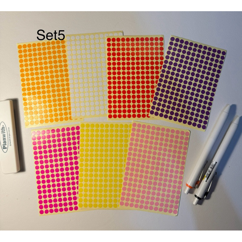สติกเกอร์วงกลม สติกเกอร์จุดสี ตกแต่งสมุด ไดอารี่ แพลนเนอร์ - รูปที่ 5