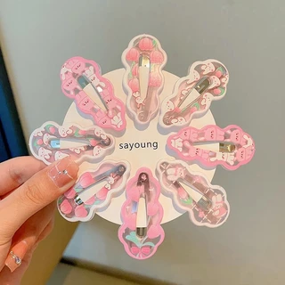 ในไทย💖1บาทกิ๊บติดผมกระต่ายสีชมพูลายการ์ตูนน่ารักสไตล์ญี่ปุ่นลายดอกไม้สไตล์ญี่ปุ่นคลิปปากเป็ดเด็กข้างคลิป.COD