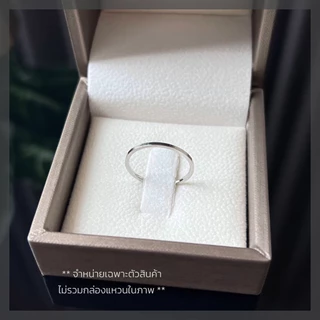 Kismet แหวนมินิมอล ตัวเรือนสแตนเลส สีเงิน Silver หน้ากว้าง 1 มิล ทรงเหลี่ยม Gray & Gold Jewelry [KRN141]