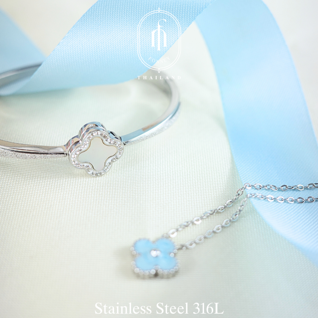 NEW! กำไล โคลเวอร์ Stainless Steel