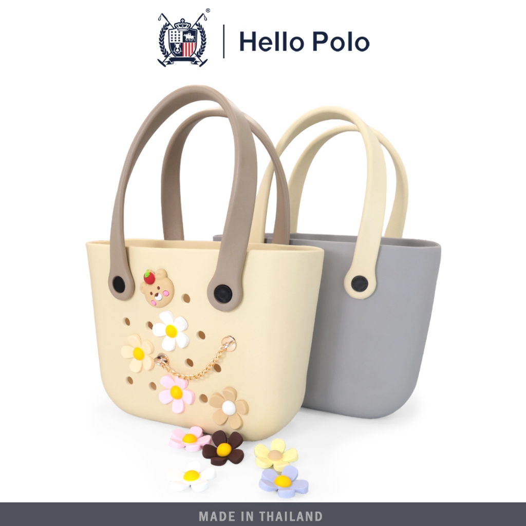 Hello Polo กระเป๋า ชายหาด กระเป๋าสะพายผญ แฟชั่น แบบกันน้ำ ลำลอง แบบพกพา ความจุสูง EVAนุ่มนวลเหมือนเมฆ กระเป๋าสวยๆ BH2003